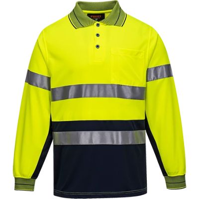 MP513 Micro Mesh 2Tone Polo D&N L/S